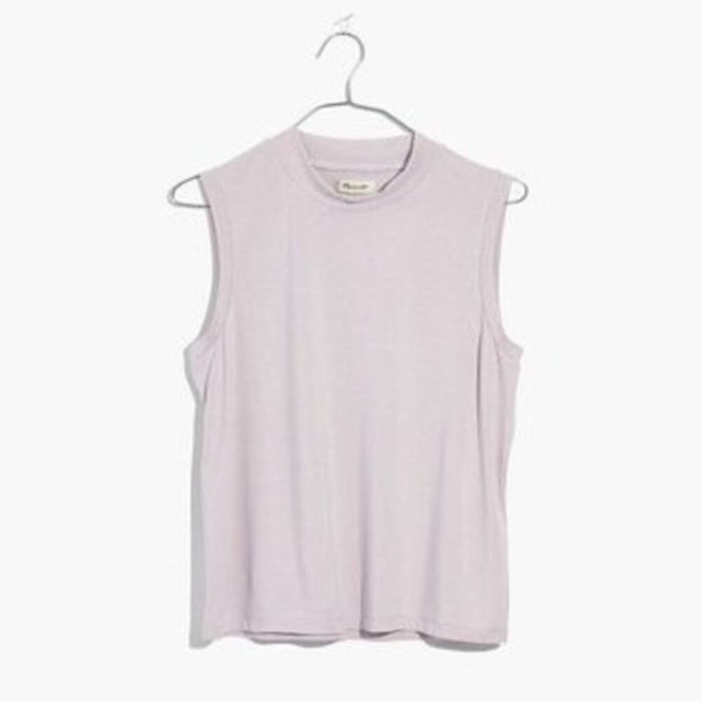 NWT Madewell Sandwashed Mockneck Tank Top purple lavender lilac small